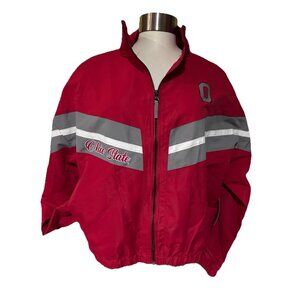 Ohio State Buckeyes Colosseum Women M OSU Windbreaker Zip Jacket Red NCAA NEW